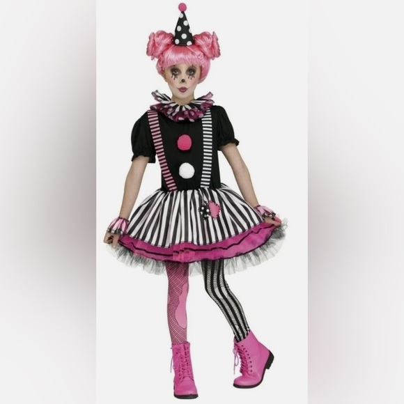 Black and White Striped Clown Costume for Kids - Picture 1 of 4